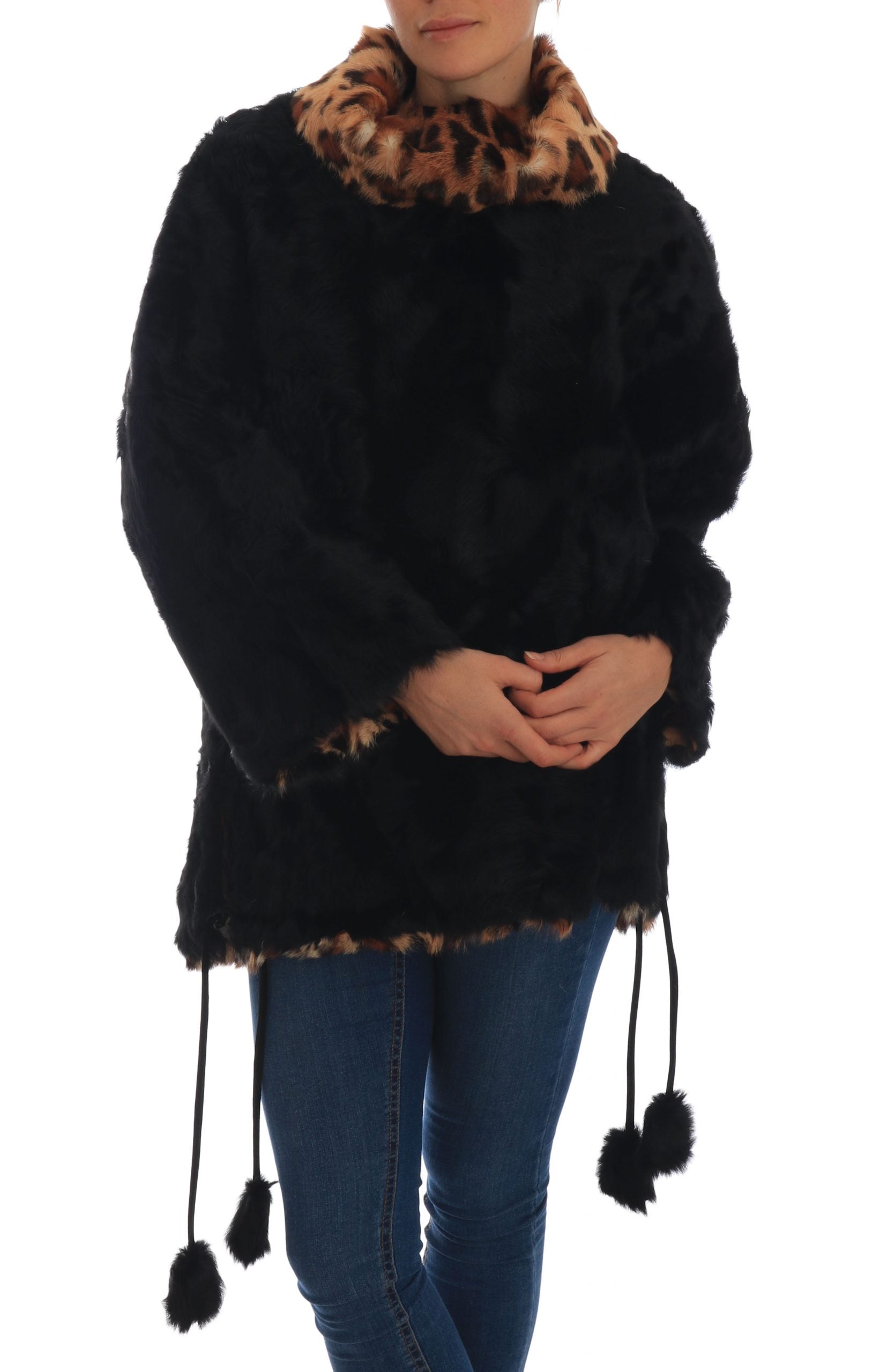 DOLCE & GABBANA Dolce & Gabbana  Lamb Leopard Print Fur Coat Women's Jacket