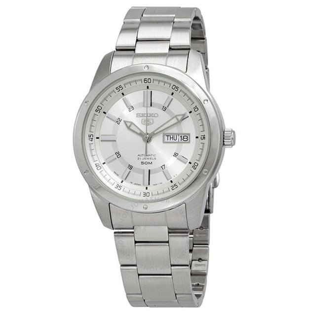 Seiko Men's Series 5 Silver Dial Watch – Shop Premium Outlets