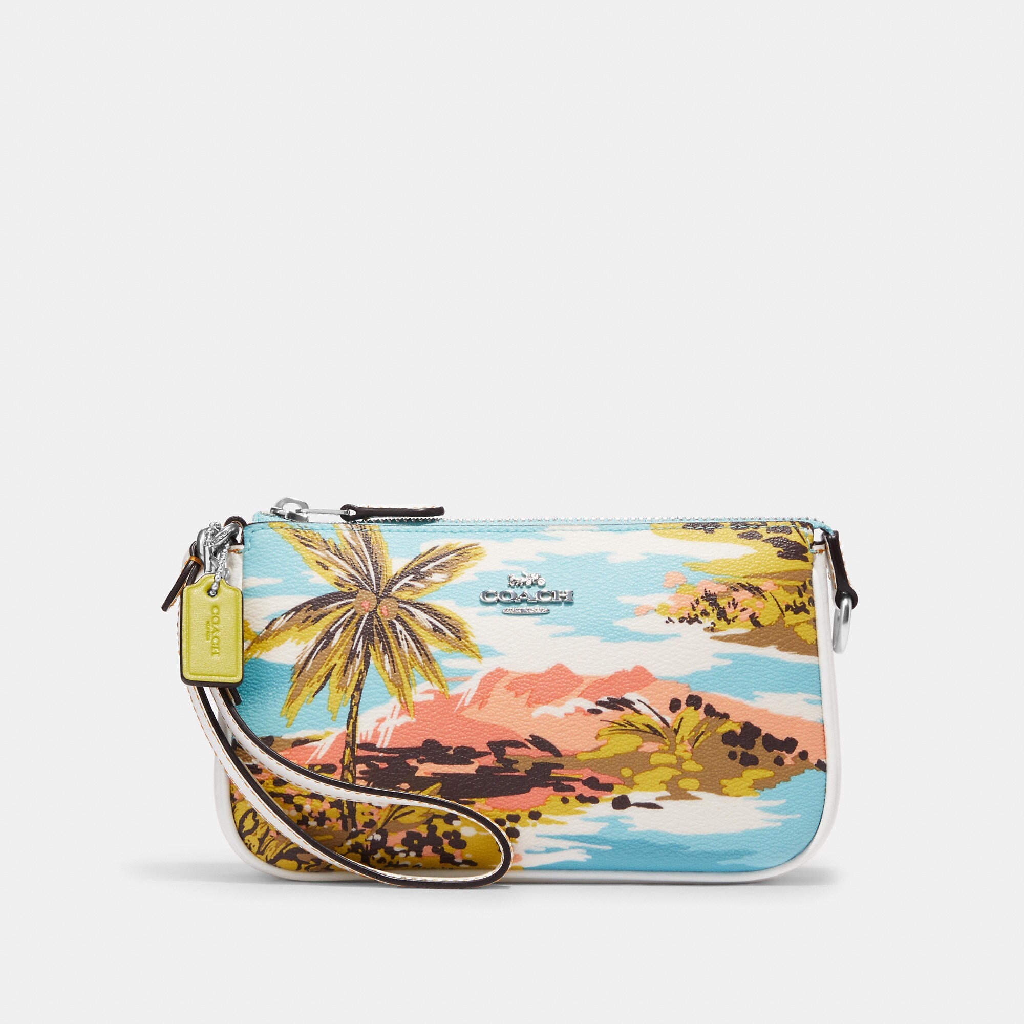 Coach Outlet Nolita 19 With Hawaiian Print In Silver/chalk Multi