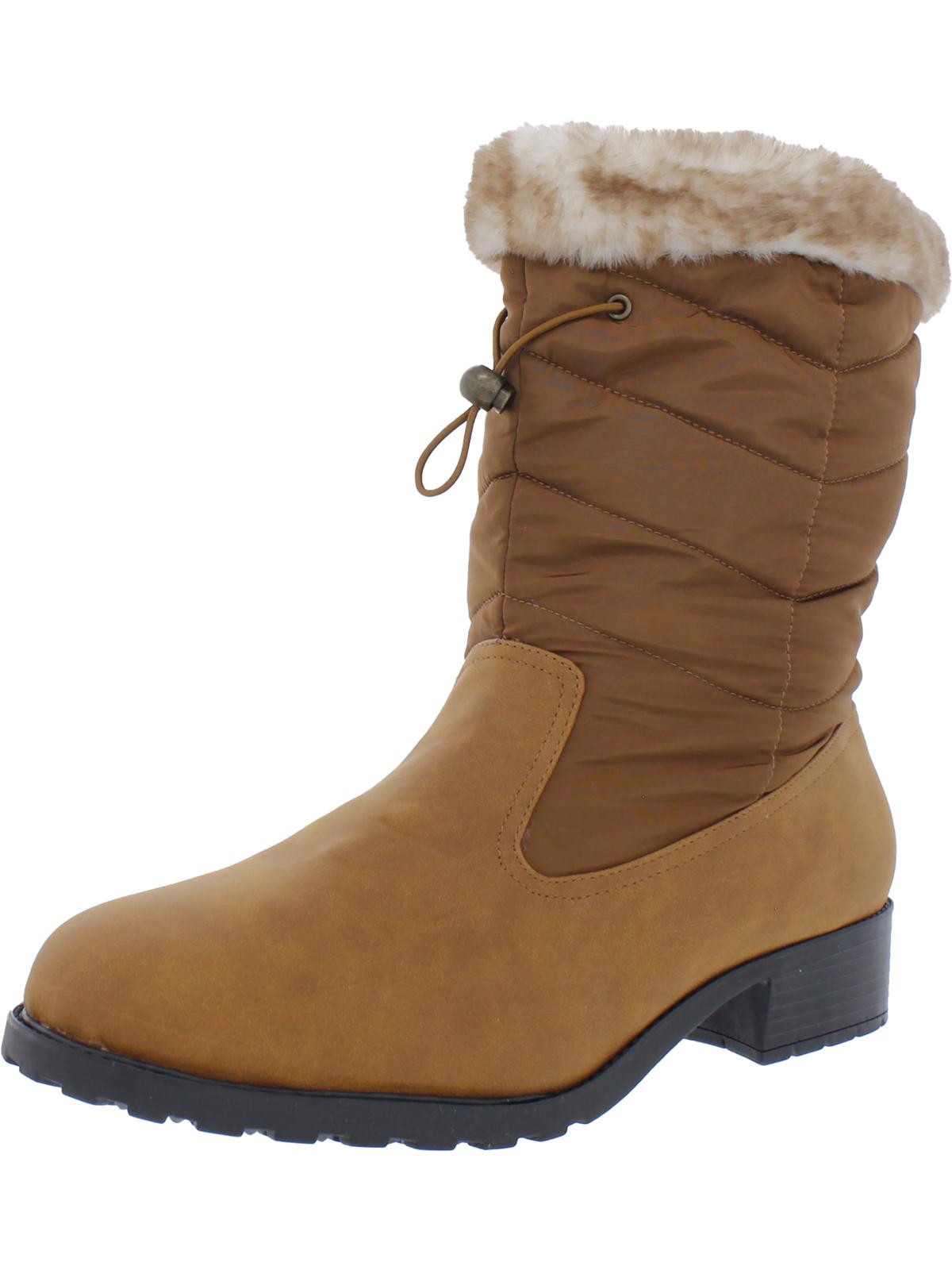 TROTTERS Bryce Womens Faux Fur Lined Zipper Mid-Calf Boots