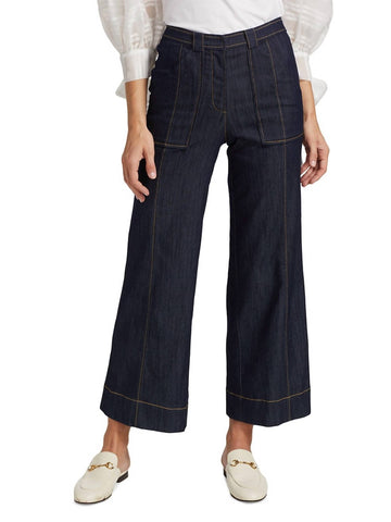 Rag & Bone anais zip fly slit pockets wide leg jeans in denim