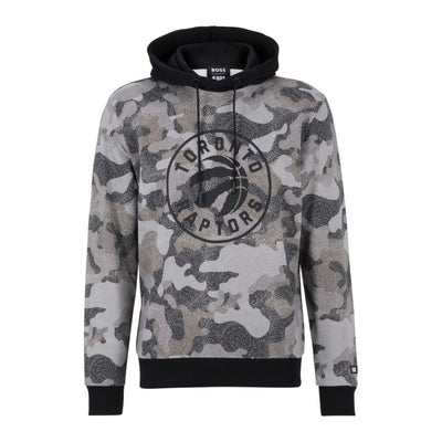 HUGO - Camouflage-pattern relaxed-fit hoodie in French-terry cotton