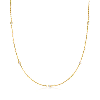 Ross-Simons Italian 18kt Gold Over Sterling Leaf Y-necklace | Shop