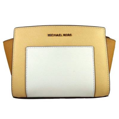 Michael Kors Cora Mini Camel Pebbled Leather Zip Pouchette Crossbody Handbag