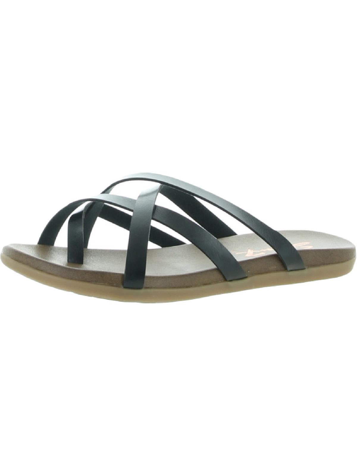 Seven7 Melbourne Slide Womens Strappy Slip On Thong Sandals In Black