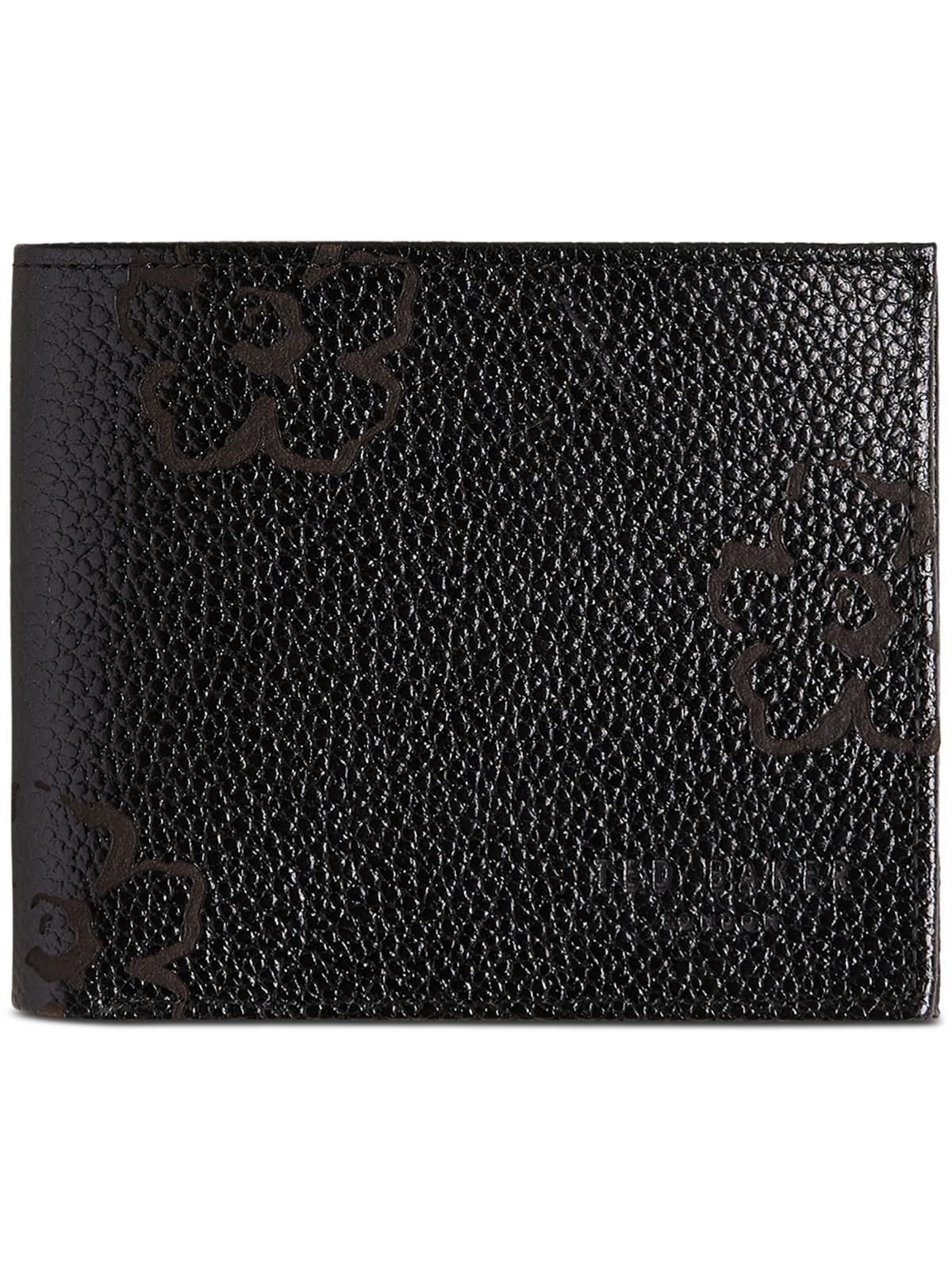 Shop Ted Baker Roody Mens Leather Floral Bifold Wallet In Black