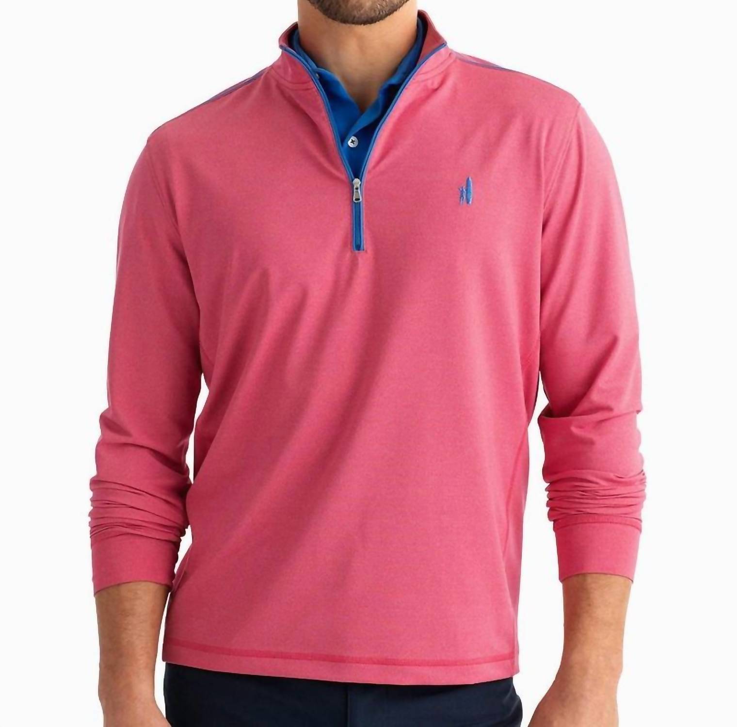 Johnnie-o Lammie Half Zip Pullover Top In Sweet Berry Wine In Pink