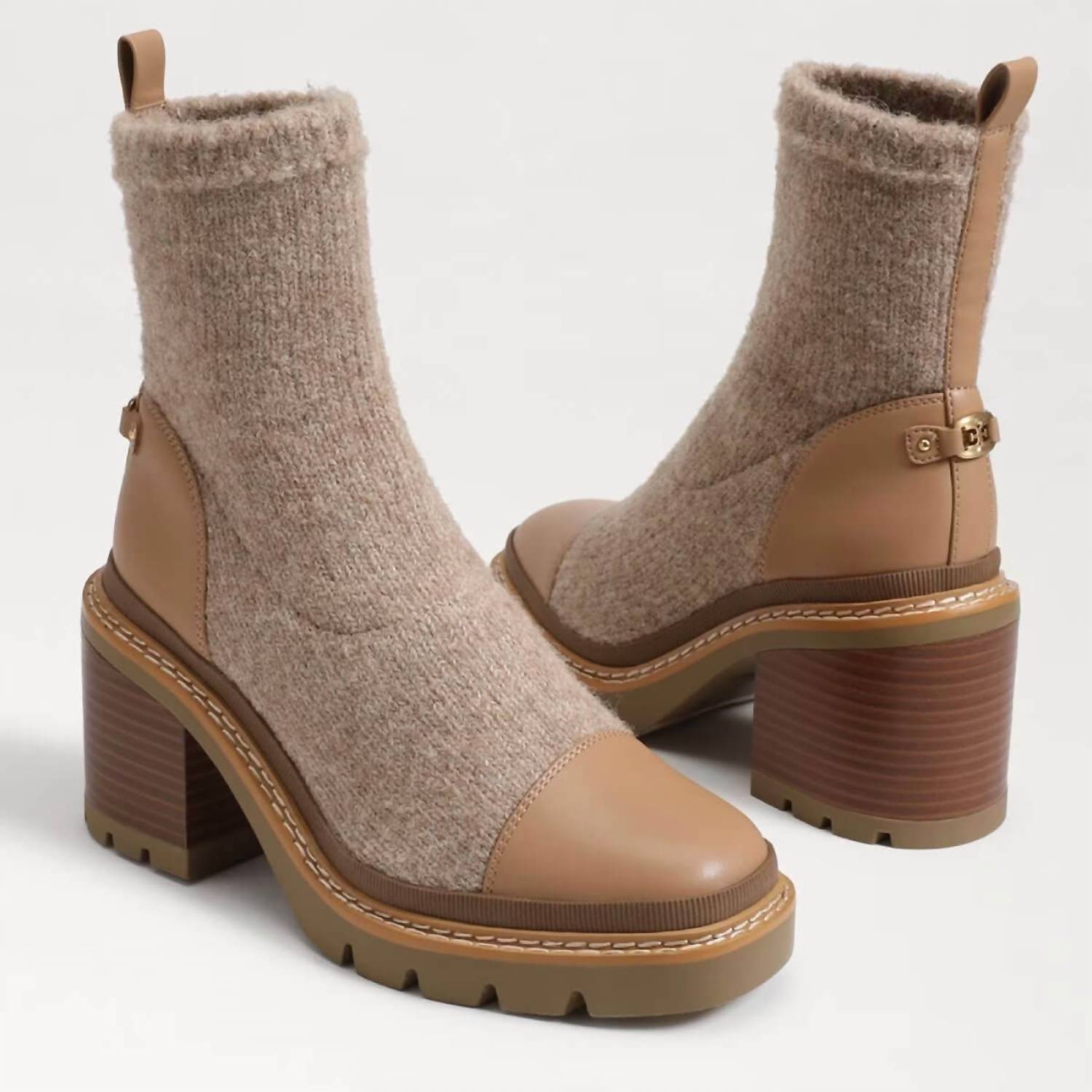 Shop Sam Edelman Rozanna Knit Bootie In Luxe Tan In Beige