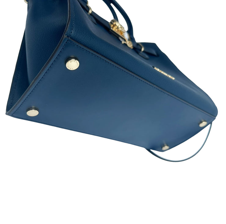 Michael Kors Hamilton Ebbled Navy Leather Satchel Shoulder Bag | Shop  Premium Outlets