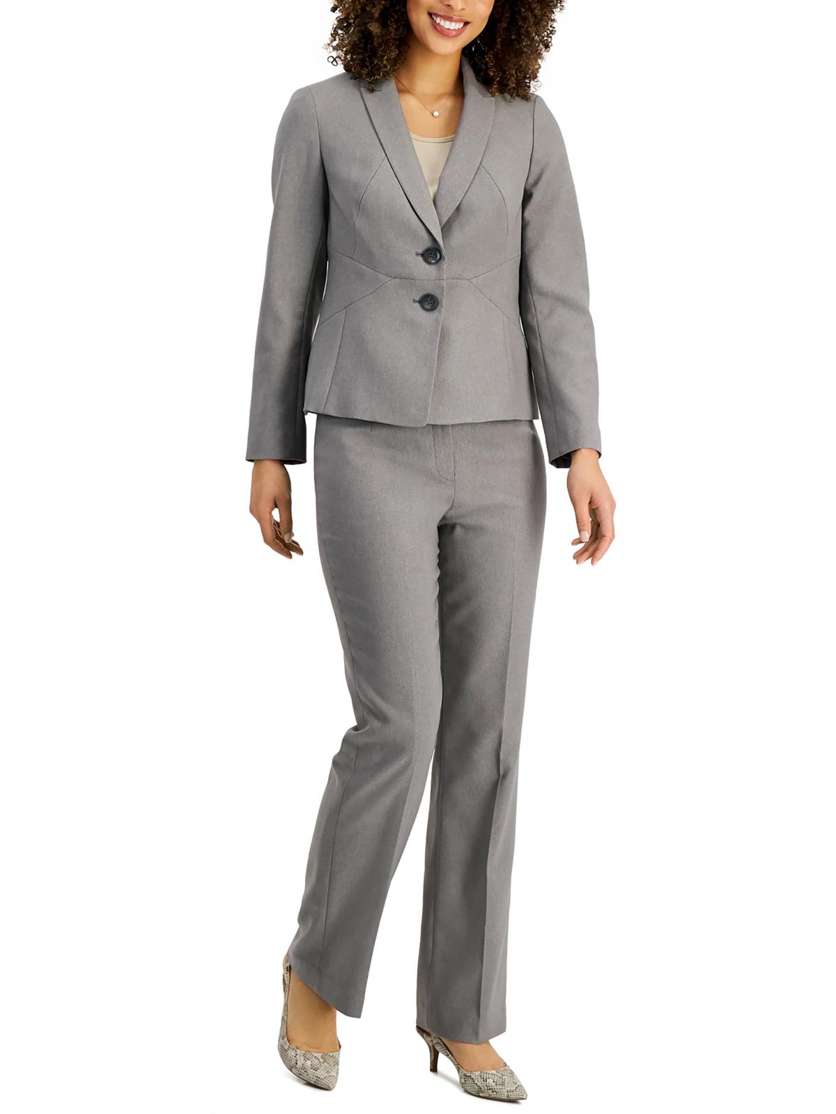 Shop Le Suit Womens Professional Office Wear Pant Suit In Grey