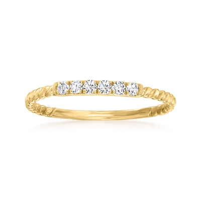  Ross-Simons 0.50 ct. t.w. Round and Baguette Diamond Crown Ring  in 14kt Yellow Gold. Size 6: Clothing, Shoes & Jewelry