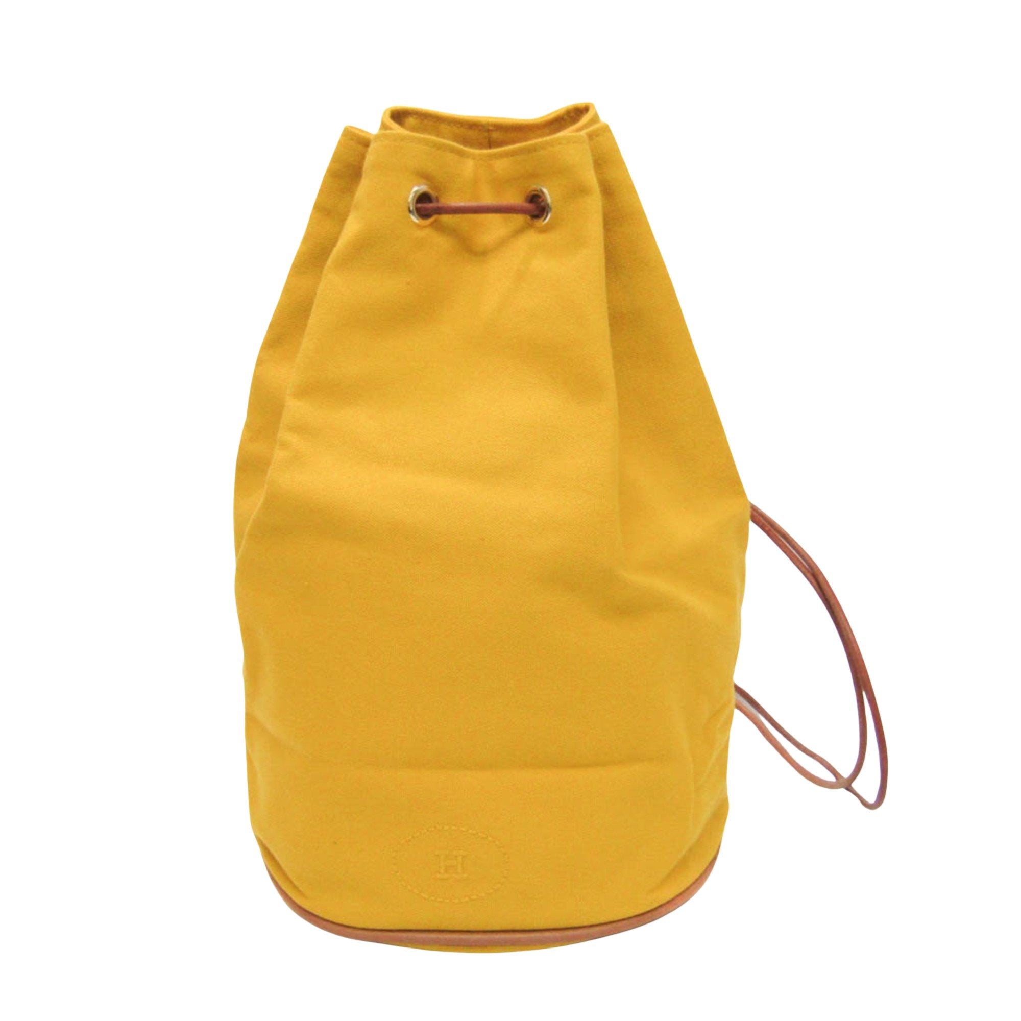 Shop Hermes Polochon Mimil Cotton Shoulder Bag () In Yellow