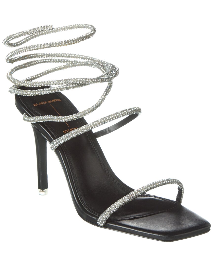 Shop Black Suede Studio Court Leather Sandal In Black