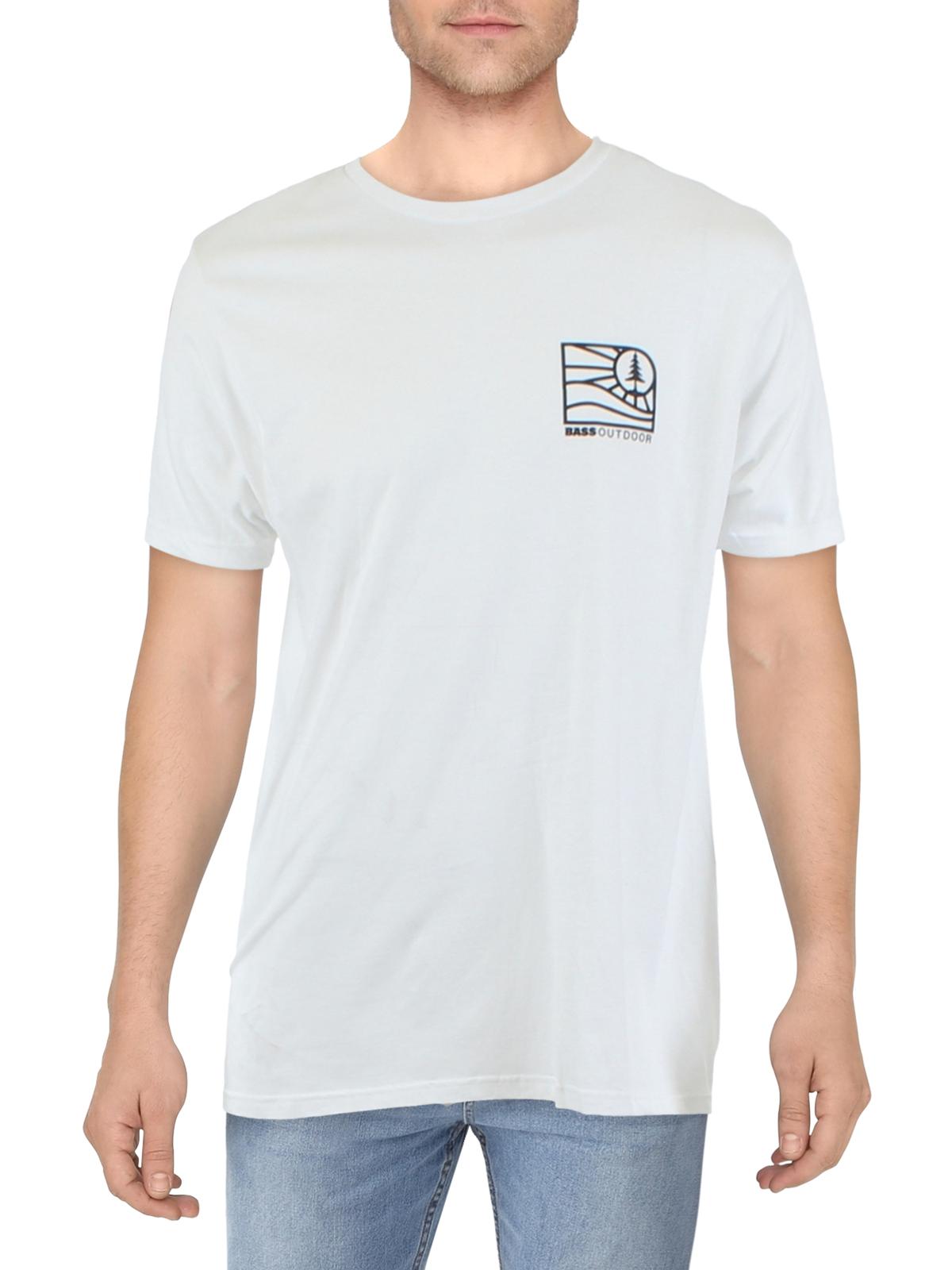 Bass Mens Graphic Crewneck T-shirt In White