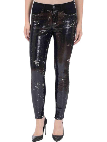 Lola Jeans camille womens sequined mid rise skinny jeans