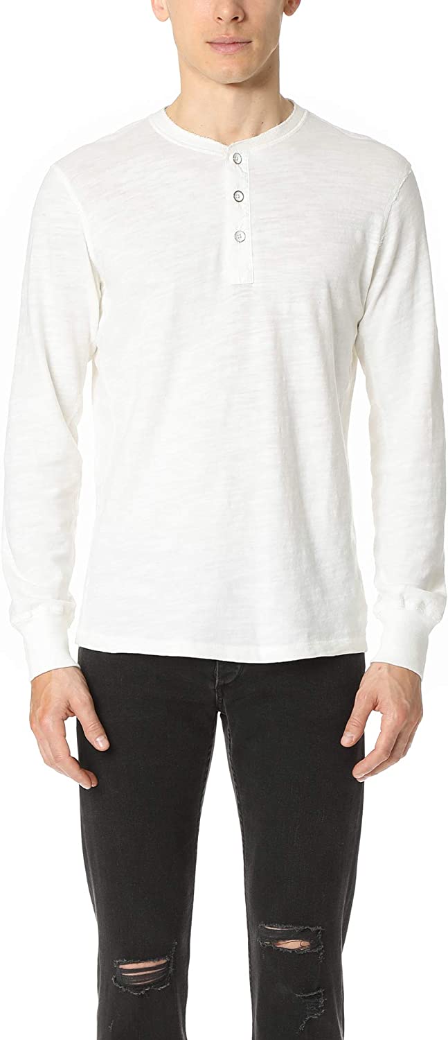 Shop Rag & Bone Standard Issue Men's Basic Henley Solid White Long Sleeve