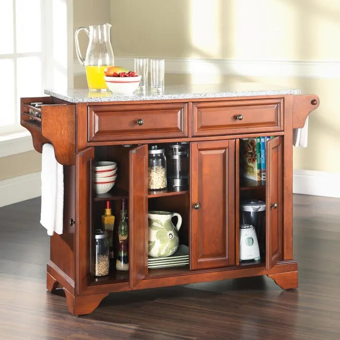 Shop Crosley Furniture Lafayette Full Size Kitchen Island With Solid Gray Granite Top