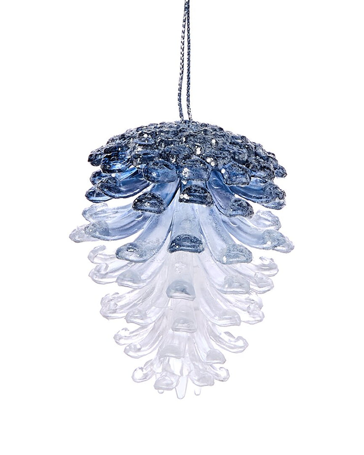 Kurt Adler 3in Blue/Clear Pinecone Ornament 2/ Assorted