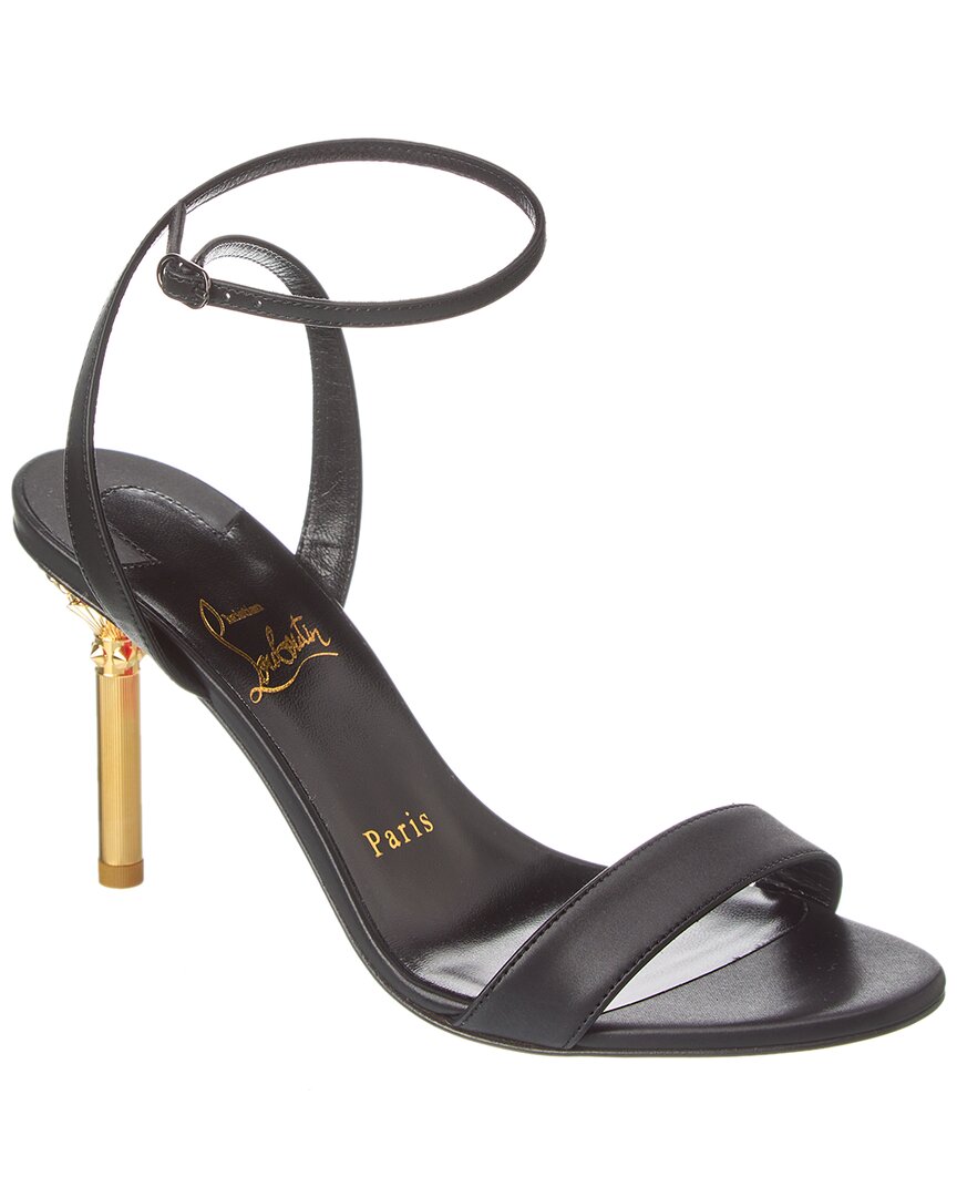 Shop Christian Louboutin Mascasandal 85 Leather Sandal In Black