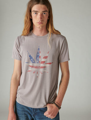 Lucky Brand Mens Venice Burnout V-neck Tee.