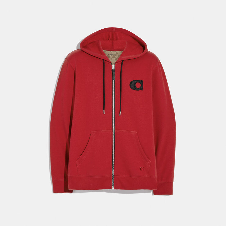 coach varsity c zip up hoodie