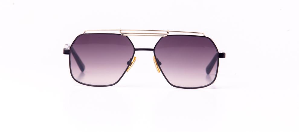 Fubu Frames Sullivan Black/gold Geometric Sunglasses In Grey
