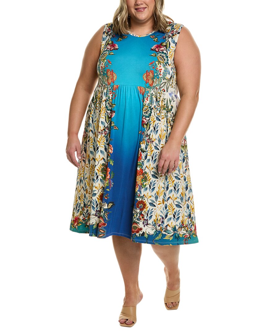 Shop Johnny Was Plus Blu Easy Fit Tank Maxi Dress In Multi