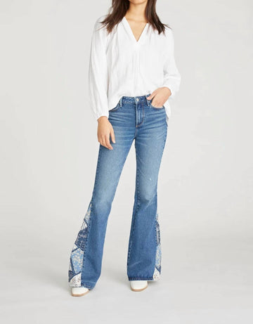 Driftwood farrah flare jean in patched up