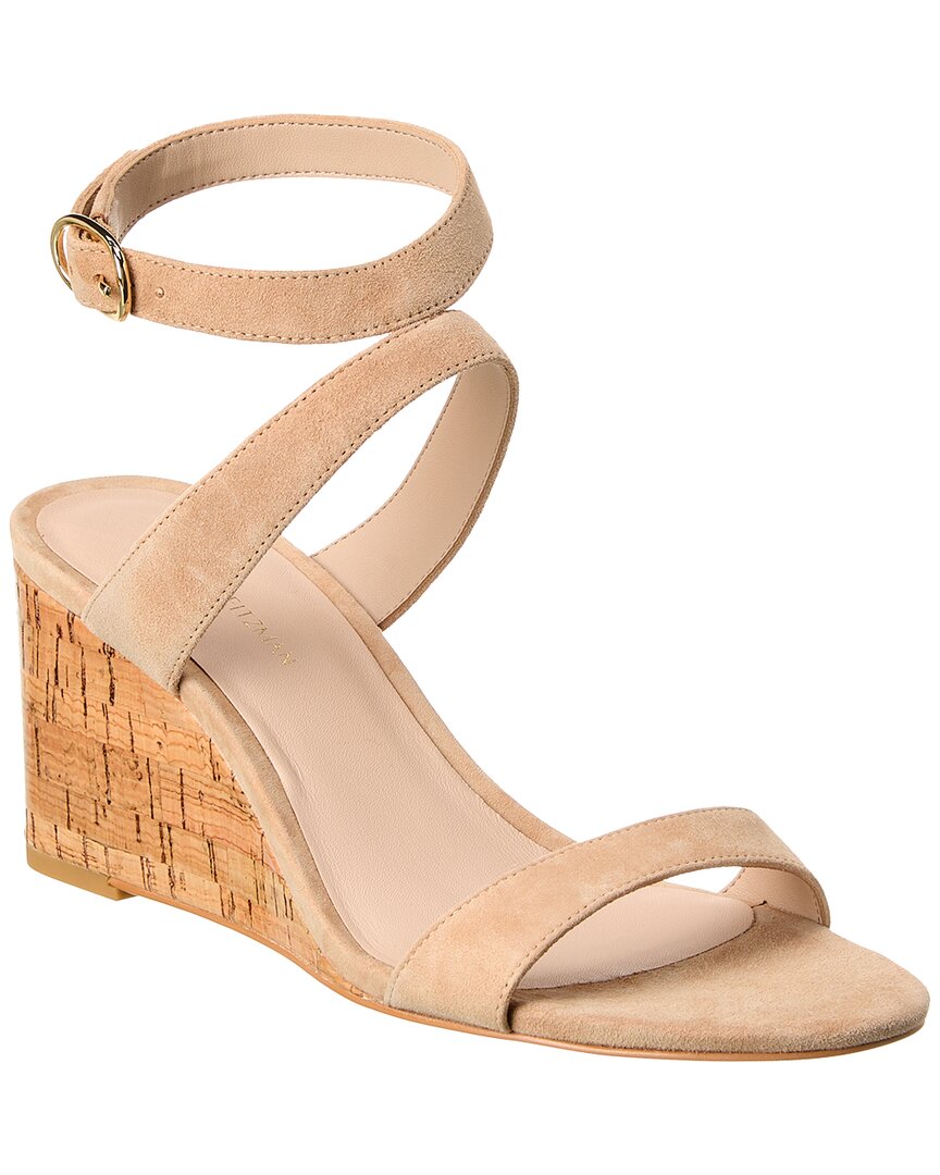 STUART WEITZMAN Stuart Weitzman Ave Strap 75 Leather Wedge Sandal