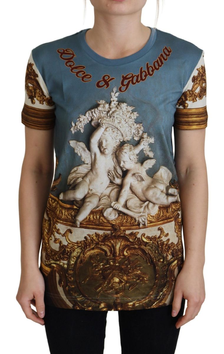 DOLCE & GABBANA Dolce & Gabbana  DG Logo Angel Printed Shirt Women's Top