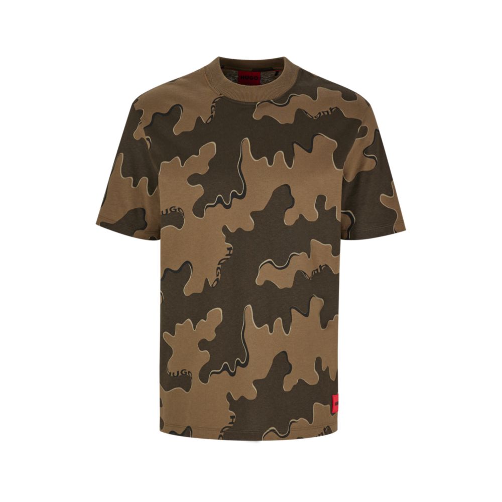 HUGO - Relaxed-fit T-shirt in cotton with camouflage print