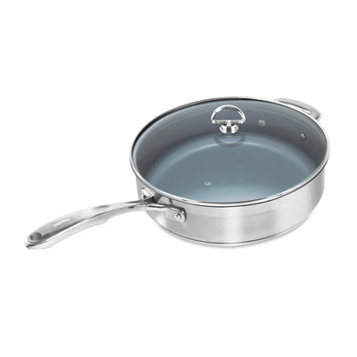 Chantal 3.Clad 2.5qt Stainless Steel Saucepan with Glass Lid