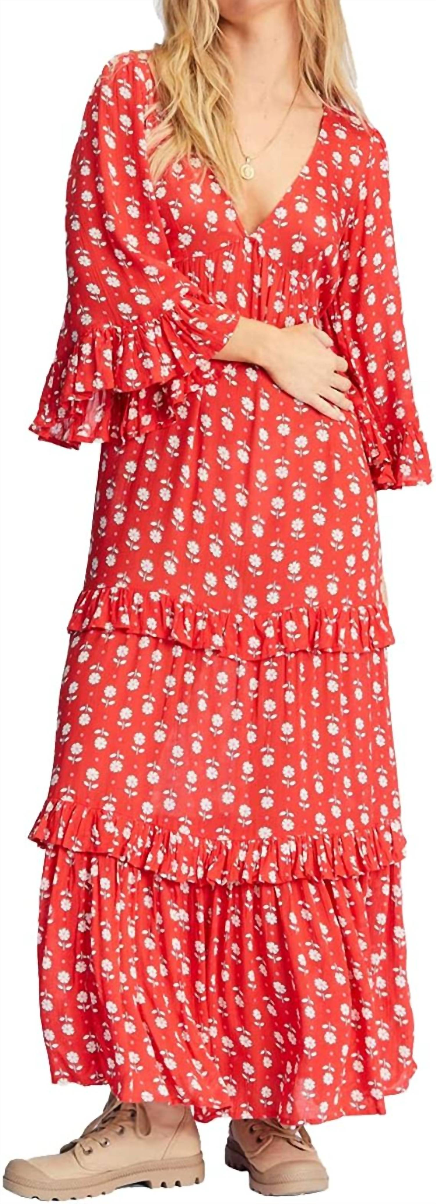 BILLABONG Time After Time Dress in Red Magic