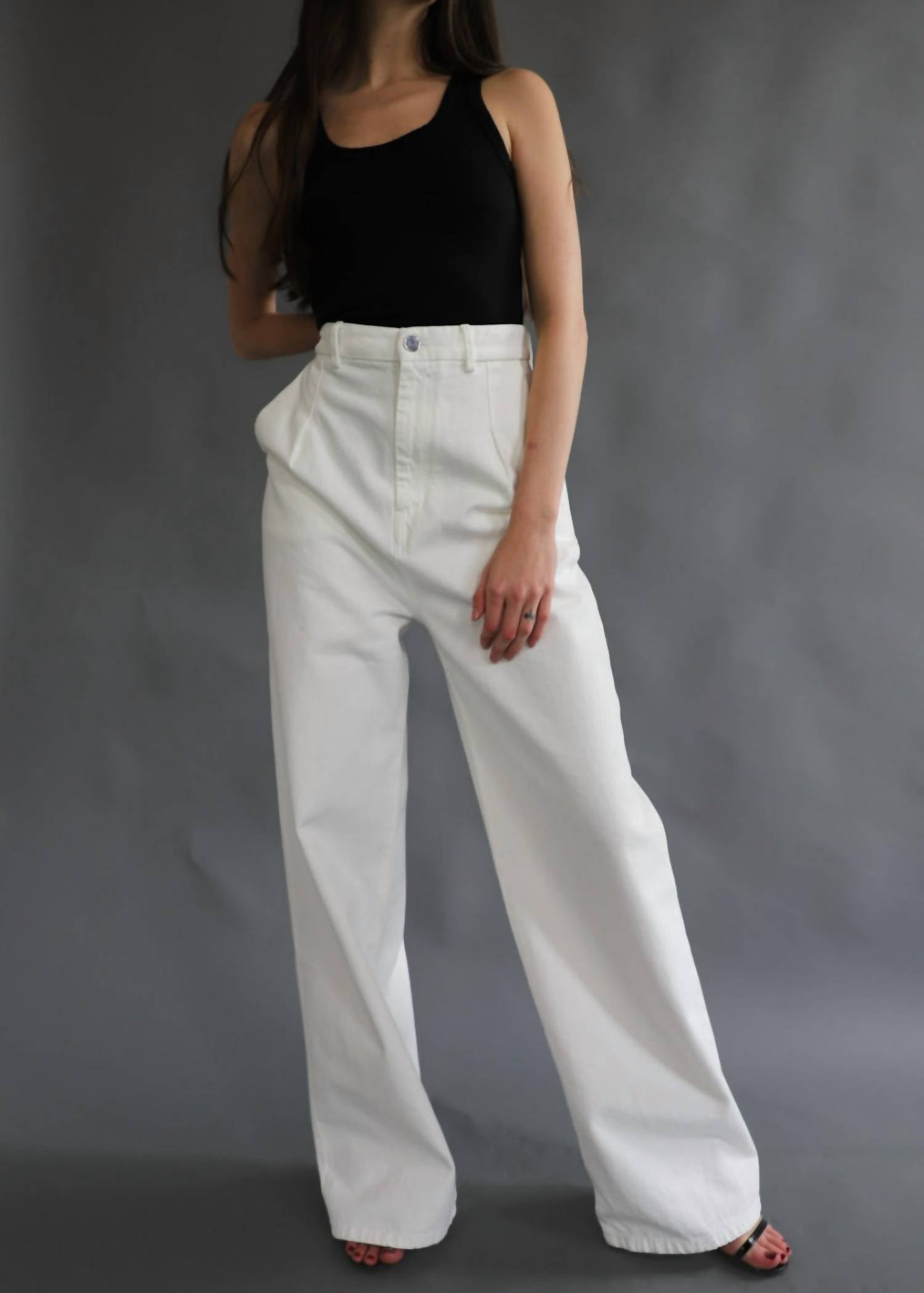 LOULOU STUDIO Attu High Rise - Wide Leg Jeans In Ivory