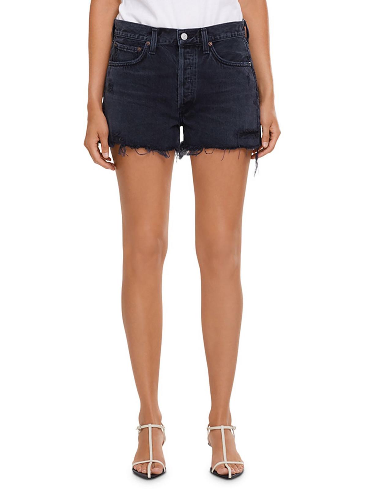 AGOLDE Womens Denim Distressed Cutoff Shorts