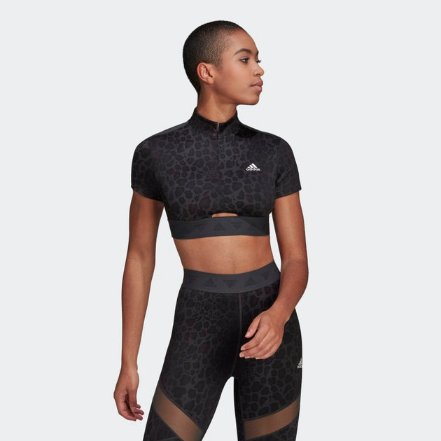 adidas Women's Hyperglam Crop Zip Tee | Shop Premium Outlets