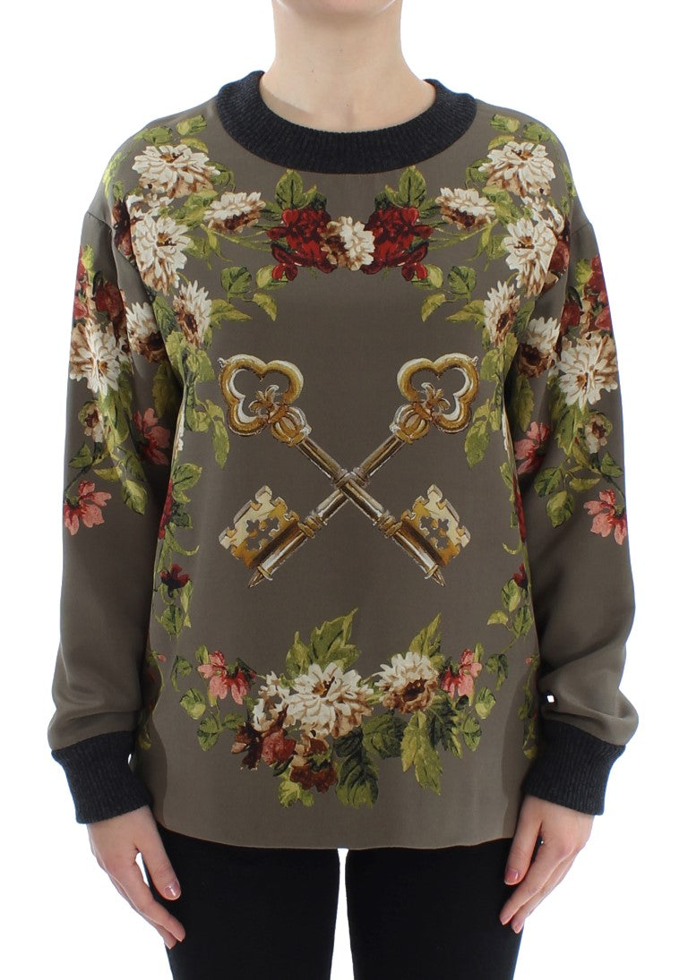 DOLCE & GABBANA Dolce & Gabbana  Key Floral Print Silk Women's Sweater