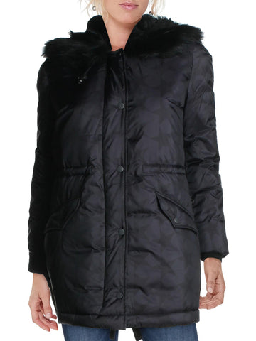 Betsey Johnson super star womens winter faux fur lined puffer jacket