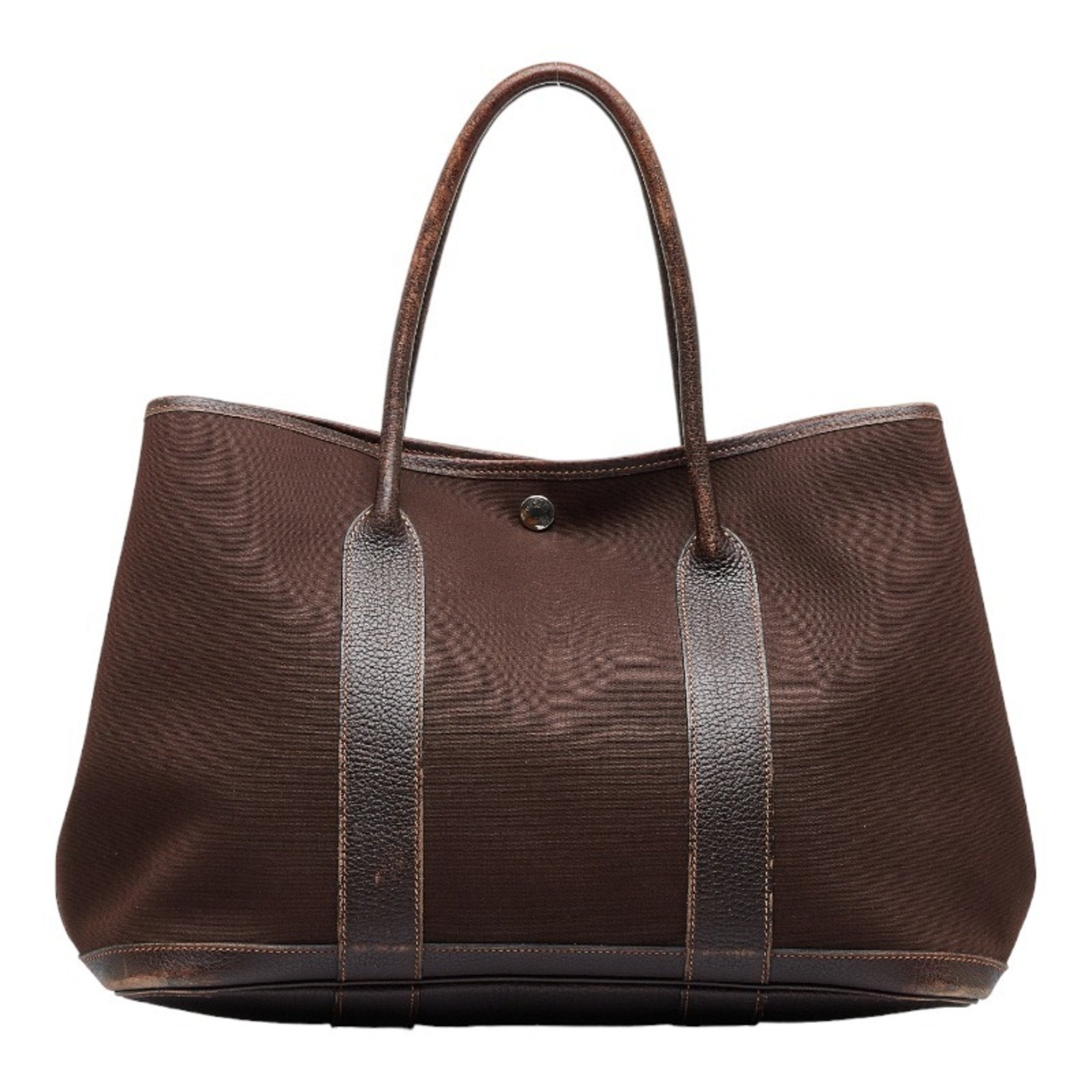 HERMES Garden Party PM Hand Tote Bag ia Leather Brown France