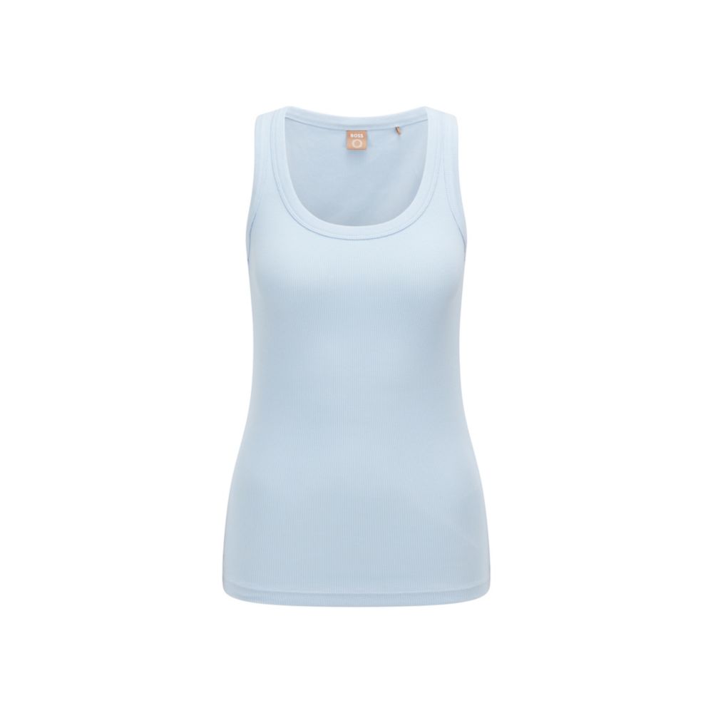 HUGO BOSS Sleeveless slim-fit top in organic cotton with stretch