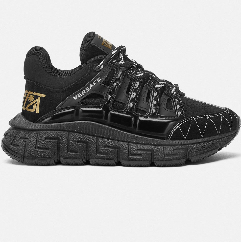 VERSACE Black Trigreca Kids Trainers