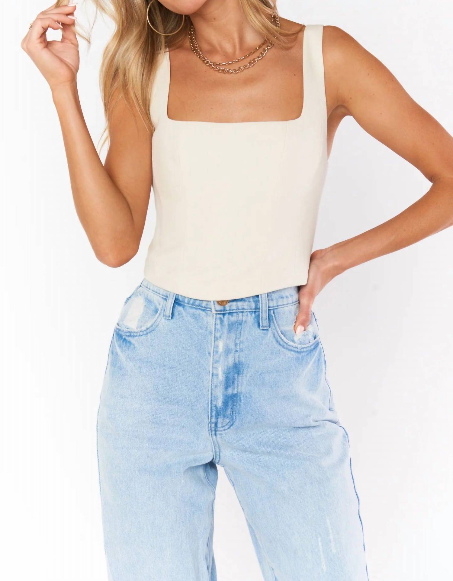 SHOW ME YOUR MUMU Corset Top in Off White