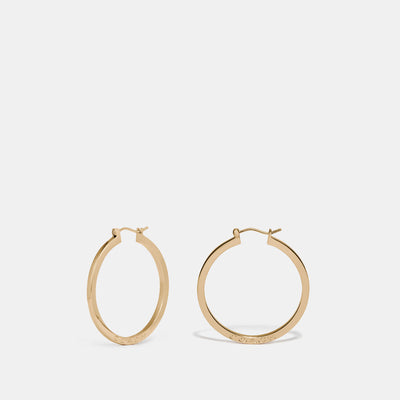 Coach Signature Resin Hoop Earrings - Pink/Gold