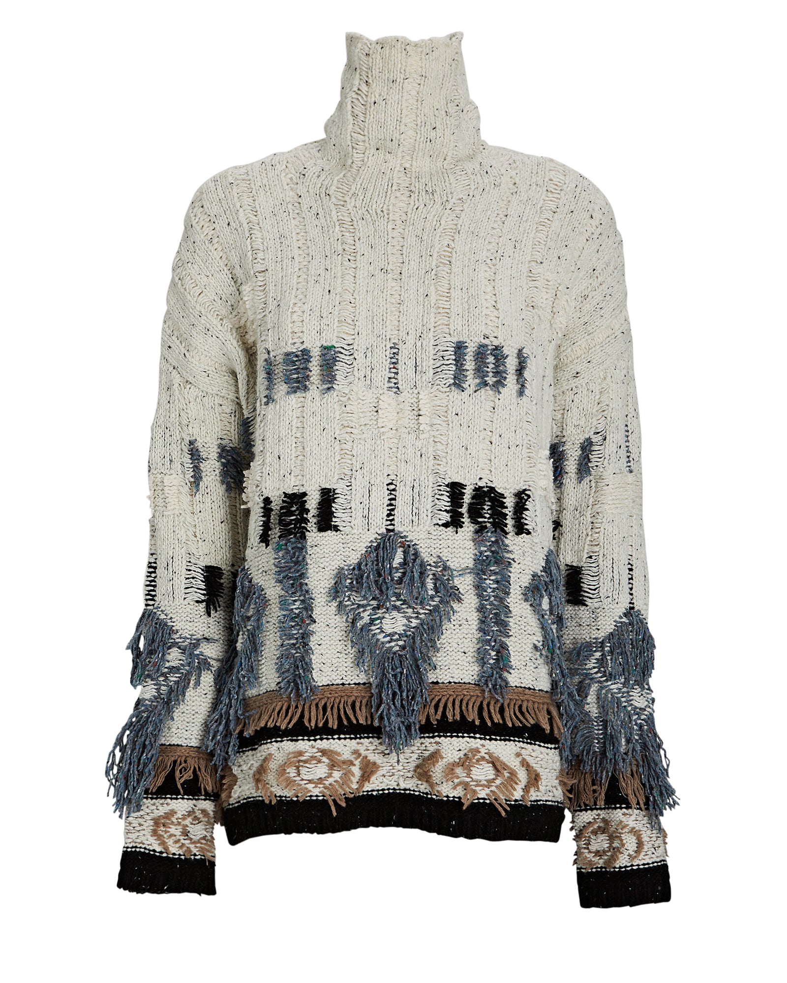 ALTUZARRA Altuzarra Nanna Frayed Wool-Blend Turtleneck Sweater