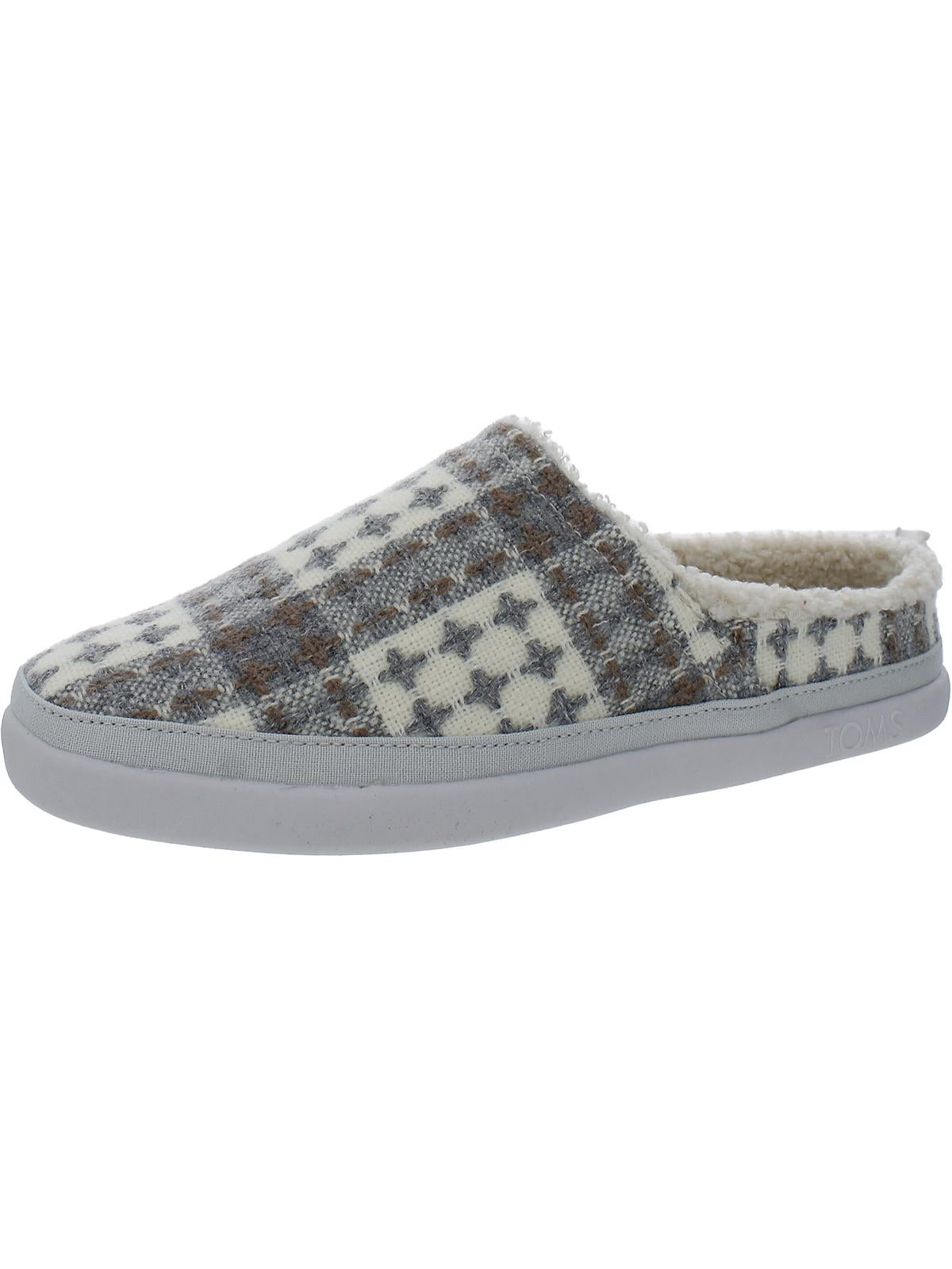 Shop Toms Sage Womens Indoor/outdoor Rubber Outsole Multi-colored Plaid Stitching Slide Slippers In Grey