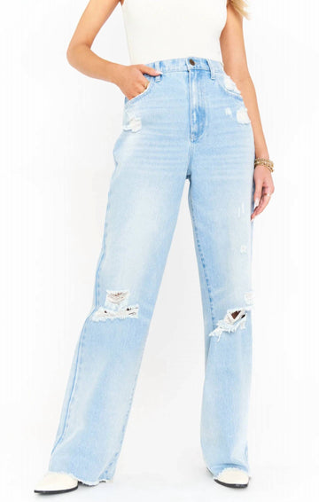 Show Me Your Mumu 90s straight jeans in powder blue