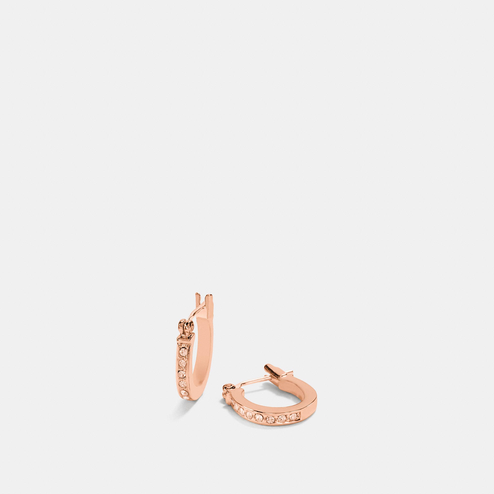 Coach Outlet Pave Signature Huggie Earrings