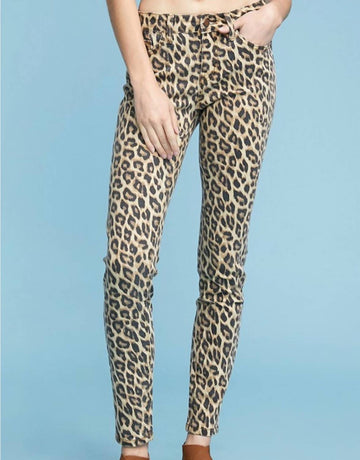 Judy Blue leopard print skinny jeans in multi