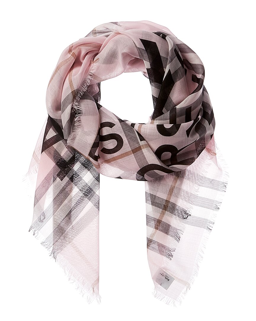 Burberry Horseferry Print Wool & Silk-blend Scarf In Pink | ModeSens