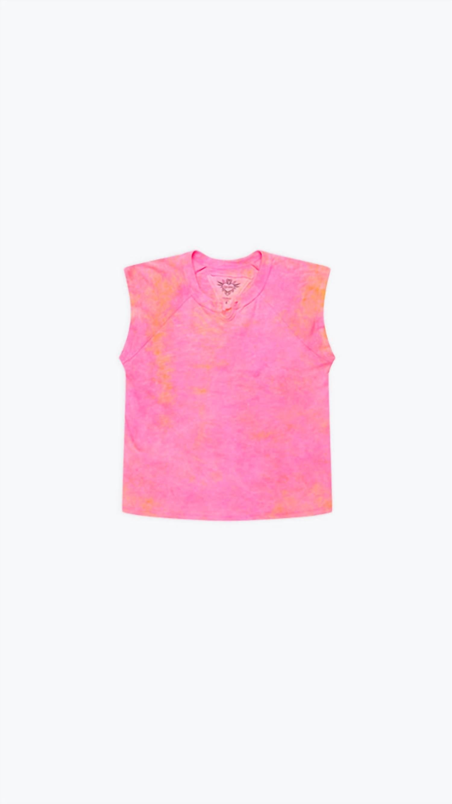 T2love Girl's Ss Notch Tee In Neon Pink